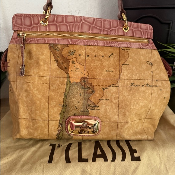 Alviero Martini 1ª Classe Geo Map Tote – Italian Designer, Rare Print - Picture 4 of 11